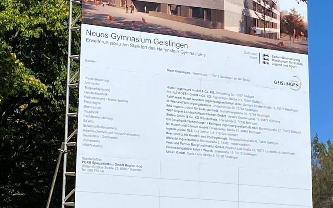 Baubeginn Helfensteingymnasium Geislingen